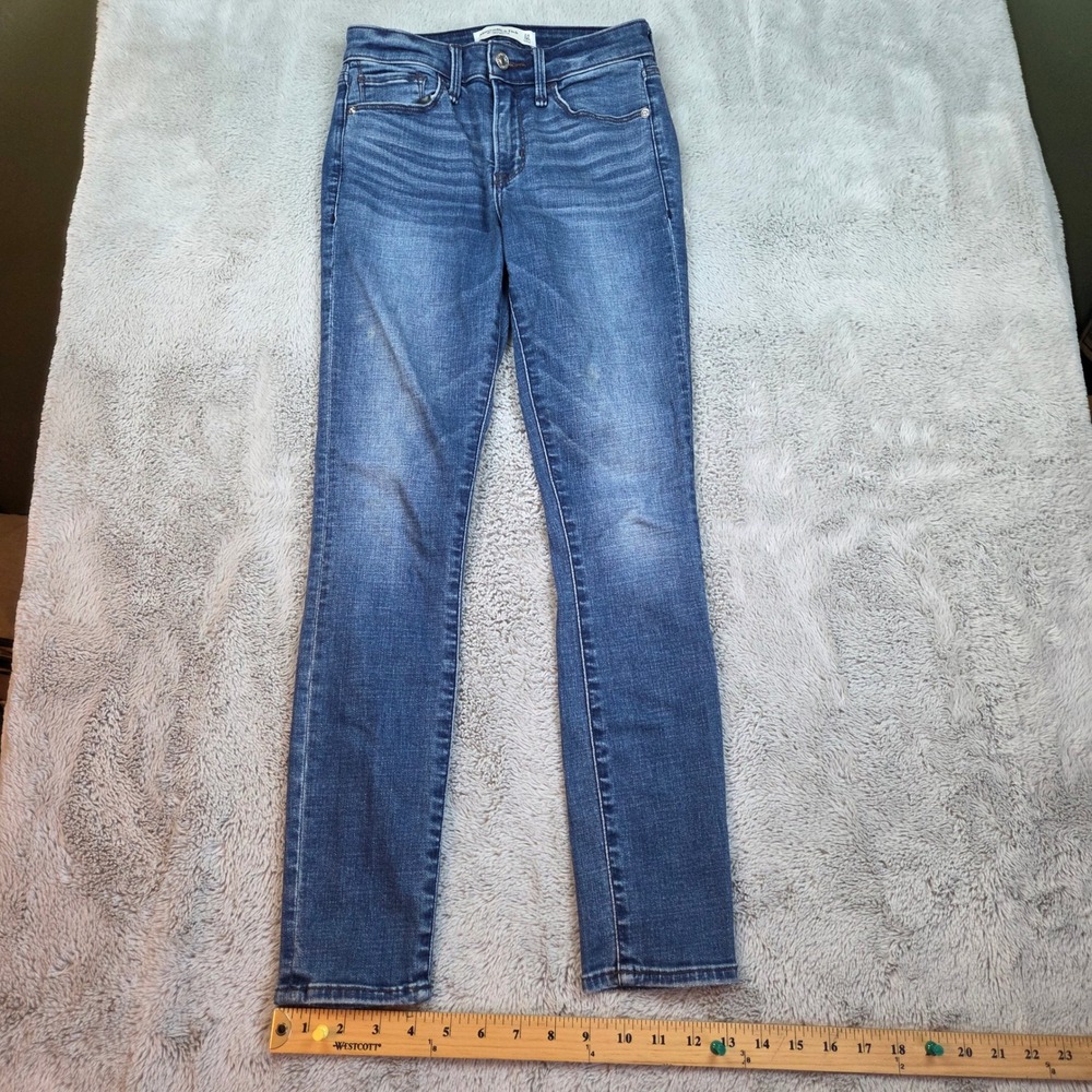 Abercrombie & Fitch Jeans Womens 24 00 Super Skinny Mid Rise Denim Blend Blue